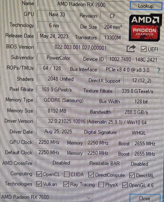 Відеокарта AMD PowerColor Radeon RX 7600 8 GB Fighter - Зображення 4