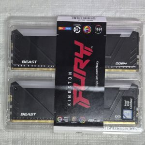 Оперативна пам'ять Kingston Fury DDR4-3600 16384MB PC4-28800 (Kit of 2x8192) Beast RGB 1Rx8 Black (KF436C17BB2AK2/16)